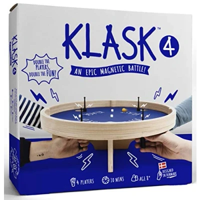 Image of KLASK: The Magnetic Award Winning Party Game of Skill for Kids and Adults All Ages That’s Half Foosball, Air Hockey (The 4 Player Game)