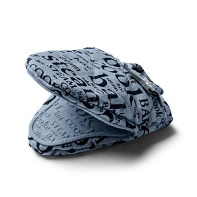 Image of Zeal Silicone Pot Holder Mini Oven Mitt for Air Fryer with Hot Print Design and Comfortable Quilted Cotton Inner Heat Water Resistant, Provence Blue