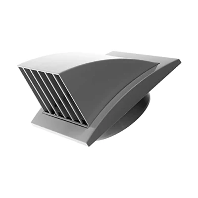 Image of Vent Systems Gray 100 mm / 4&quot; inch Exhaust Cover Louvered Dryer Hood Cap One Directional Plastic Air Supply Grille Non Return Valve Outlet Cowl