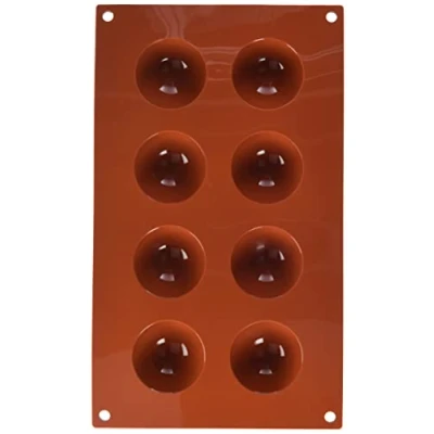 Image of silikomart SF004 SEMISPHERE Silicone Mould, Orange, 50 mm