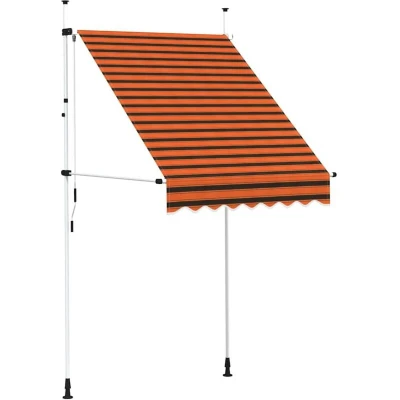 Image of vidaXL Manual Retractable Awning 150 cm Orange and Brown