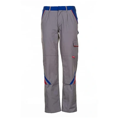 Image of Planam 2323102 Size 102 &quot;Highline Trousers Zinc/Royal Blue/Red