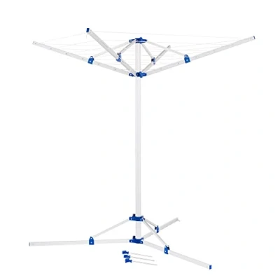 Image of cartrend Aluminium Rotary Clothes Dryer with Tripod, Silver