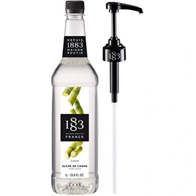 Image of Routin 1883 Premium Cane Sugar &amp; Gomme Syrup (Plastic Bottle) 1L + Pump