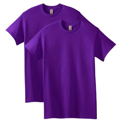 Image of Gildan Heavy Cotton T Shirt, Style G5000, Multipack, Purple, 3XL (Pack of 2)