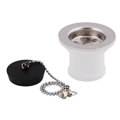 Image of Kitchen Sink Stainless Steel Basket Strainer Waste 1 1/2&quot; D 50mm with Plug
