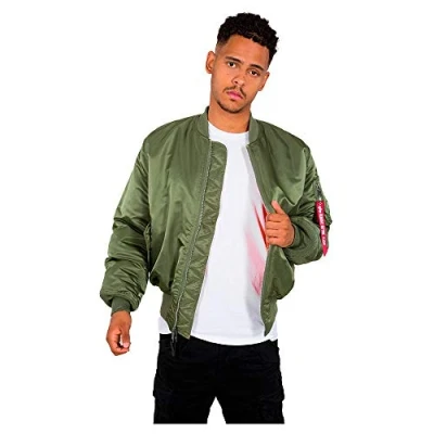 Image of Alpha Industries Bomber Jacket, Men&#039;s, Size: XXL, Sage green