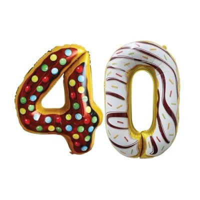 Image of Candy Number 40 Large Helium Foil Balloon Birthday Party Wedding Anniversary Decoration 101cm