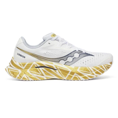Image of Saucony Men&#039;s Endorphin Speed 4, White/Gold, 10