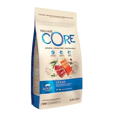 Image of Wellness CORE Adult Ocean, Dry Cat Food, Food For Healthy Skin and Shiny Coat, Grain Free, High Fish Content, Salmon &amp; Tuna, 1.75 kg