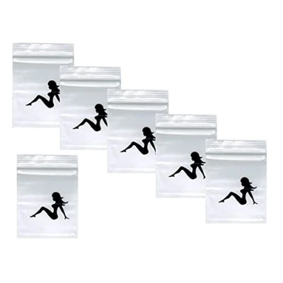 Image of 1000X 40 x 40mm Heavy Duty Small Tiny Poly Plastic Sealy Grip Zip Lock Zipper Seal Gummy Bags Baggies BAGGYS … (Lady)