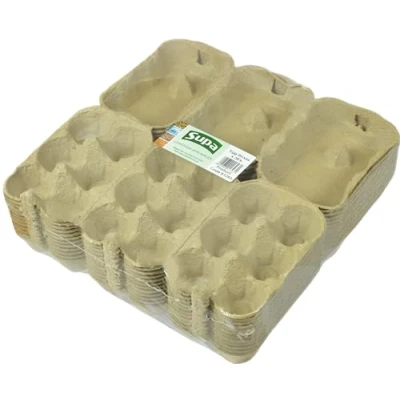Image of Supa Half Dozen Egg Boxes x 36 Pieces, Traditional Fibre Box, 100% Recyclable and Biodegradable. Packs are Designed to Take Chicken Eggs from Small Extra Large.