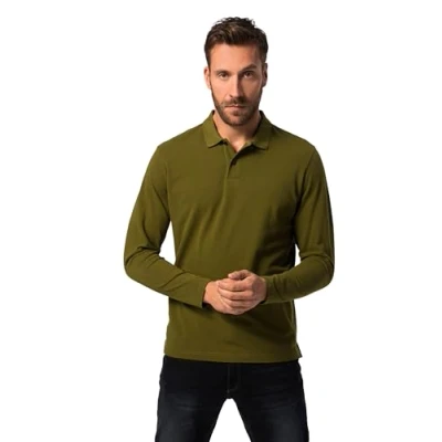Image of JP 1880 Men&#039;s Poloshirt Piquee 1/1 Polo Shirt, Moss Green, XL