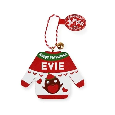 Image of History &amp; Heraldry Personalised Christmas Jumper Decorations (Evie)