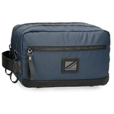 Image of Pepe Jeans Hoxton Toiletry Bag Two Compartments, Blue, 26 x 16 12 cm, Polyester, One Size, Compartments