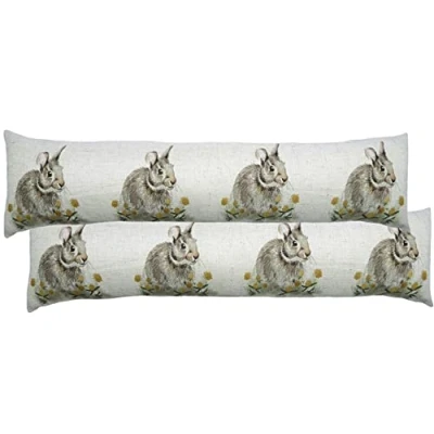 Image of Evans Lichfield Woodland Hare Draught Excluder (Twin Pack), Polyester, Multi, 92 x 23cm