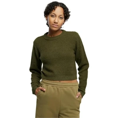 Image of Urban Classics Short Waffle Jumper, Women&#039;s, Size: 4XL, Summerolive