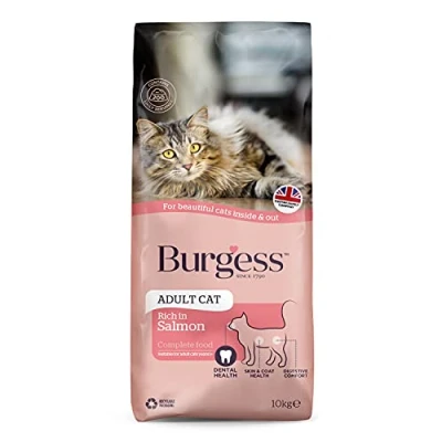 Image of Burgess Dry Cat Food for Adult Cats Rich in Salmon, 10 kg