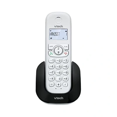 Image of VTech CS1500 DECT Cordless Phone with Call Block, 1 Handset, Landline House Phones, White, Caller ID/Call Waiting, Redial, Handsfree, illuminated Display and Keypad