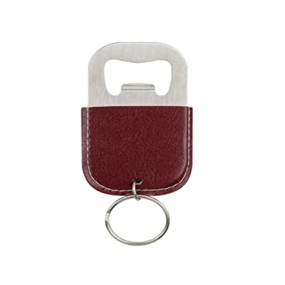 Image of ARFUKA Bottle Opener Keyring Portable Stainless Steel Beer Keychain PU Leather Cover Beverage Soada Drinks Key Chain Christmas Birthday Gift for Men and Women