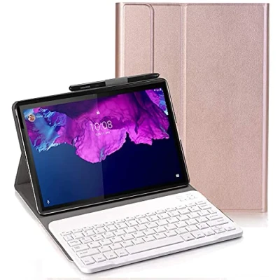 Image of Keyboard Case for Lenovo Tab P11 Pro 11.5&quot; (QWERTY Layout), Ultra Slim Flip with Removable Wireless Stand Cover 11.5&#039;&#039; TB J706F/J706L, Rose gold