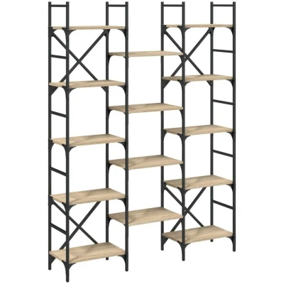 Image of vidaXL Bookshelf Sonoma Oak 127.5x28.5x172.5 cm Engineered Wood