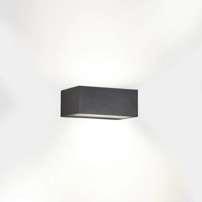 Image of Nemesis Outdoor LED Up Down Light Urban Grey, Opal IP65 17.5W 2700K