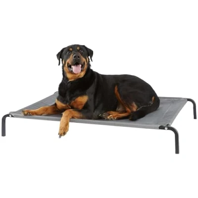 Image of Bunty Raised Dog Bed Large Elevated, Lightweight &amp; Chew Resistant, Ideal for Indoor Outdoor Use Waterproof with Rust Resistant Steel Heavy Duty Washable Weave Mesh