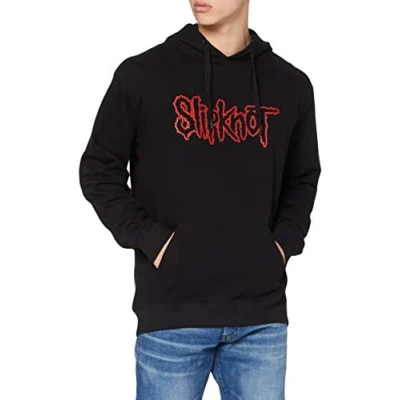 Image of Slipknot Men&#039;s Logo Long Sleeve Hoodie, Black, X Large
