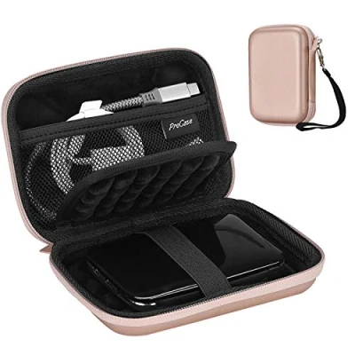 Image of ProCase Portable External Hard Drive Case 2.5 Inch, for HDD SSD My Passport Seagate Backup Western Digital WD Elements Toshiba Hitachi Samsung Canvio Basics 500G 1TB 2TB 3TB 4TB Rosegold