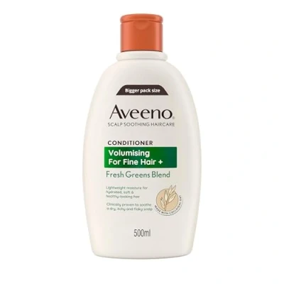 Image of Aveeno Haircare Volumising Fresh Greens Blend Conditioner, 500ml