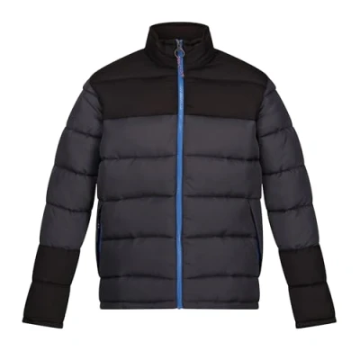 Image of Regatta Mens Grey and Black Colourblock Professional Vintage Puffer Jacket, Size: M