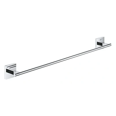Image of GROHE Start Cube Towel Rail Bathroom Wall Mounted Holder (Metal, Concealed Fastening, Including Screws and Dowels), Size 600 mm, Extra Easy to Fit with QuickGlue, Chrome, 41089000