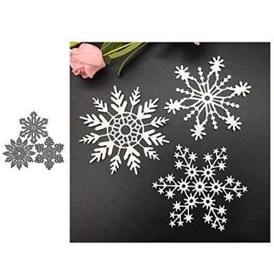 Image of Cutting Dies for Card Making, YunTrip 3pcs Winter Snowflake Metal Stencil DIY Scrapbooking Album Embossing Photo Crafts Paper Cards Decorative Craft