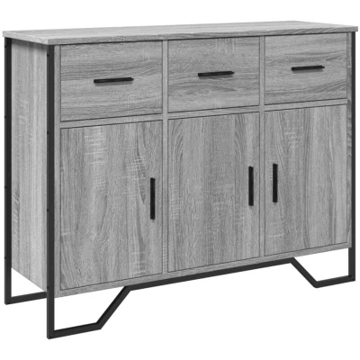Image of vidaXL Sideboard Grey Sonoma 97x32.5x74.5 cm Engineered Wood