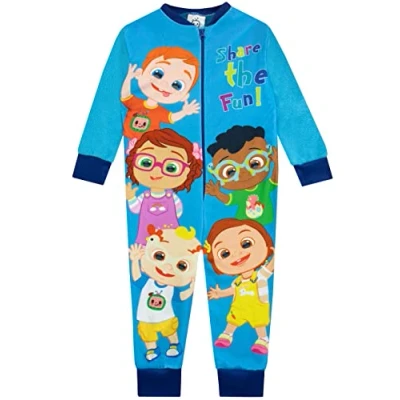 Image of CoComelon Boys Fleece Onesie Blue 12 18 Months