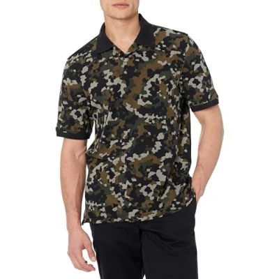 Image of Amazon Essentials Men&#039;s Regular Fit Cotton Pique Polo Shirt (Available in Big &amp; Tall), Olive Camo, S