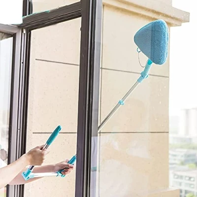 Image of DKULMN Window Cleaning Tool,Window Squeegee Tool, 3 in 1 U Shaped Cleaner Kit,U for External Washer with Telescopic Pole