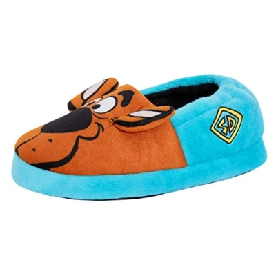 Image of Scooby Doo! Kids Slippers Boys Girls 3D Ears Slip On Mules Warm Lined House Shoes Blue 11 UK Child