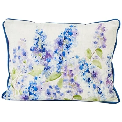 Image of Evans Lichfield Blossoms Lilac Feather Filled Cushion, Azure, 43 x 33cm