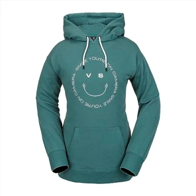 Image of Volcom Women&#039;s Costus Pollover Baselayer Hooded Fleece Snow Sweatshirt, Balsam S4, L