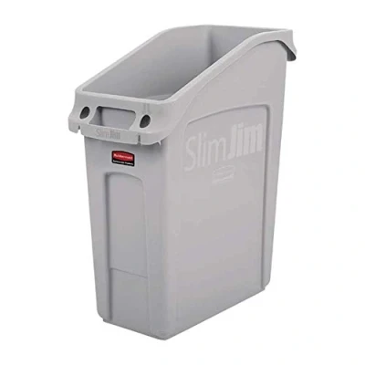 Image of Rubbermaid Commercial Products Slim Jim Under Counter Container 49 Litre Gray 2026695