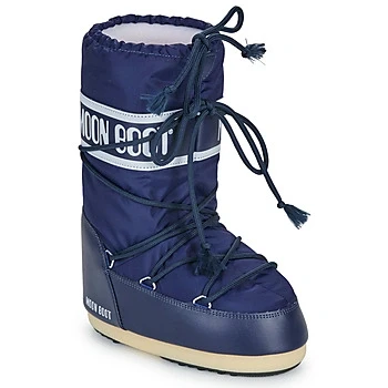 Image of Moon Boot ICON Unisex Laceup boots for kids, Size: 6K 8.5K, Blue Imitation leather/ textile