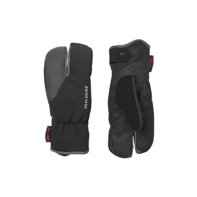 Image of SEALSKINZ Barwick Unisex Waterproof Extreme Cold Weather Suede Split Finger Glove Cycling Reflective Detailing Extended Cuff
