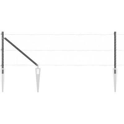 Image of vidaXL Fence Posts with Spike 26 pcs Ø32 mm 60 cm Galvanised Steel