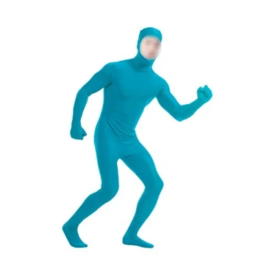 Image of lucky baby store Boys&#039; Mens Full Body Open Face Spandex Lycra Unitard Mask Zentai Costume Bodysuit (XL, blue)