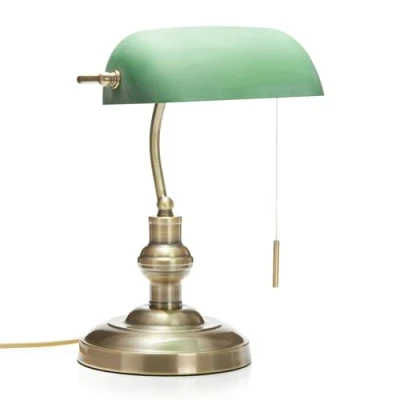 Image of Table Lamp &#039;Milenka&#039; (Antique, Vintage) in Bronze Made of Metal for e.g. Living Room &amp; Dining (1 Light Source, E27) from Lindby Desk Lamps