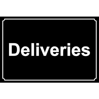 Image of Deliveries Safety Sign Self Adhesive Sticker (300mm x 200mm)