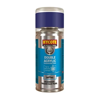 Image of Hycote Double Acrylic Aerosol Car Spray Paint, Volkswagen Shadow Blue, 150 ml