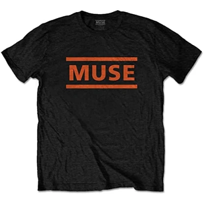 Image of Muse T Shirt Orange Band Logo Official Mens Black L